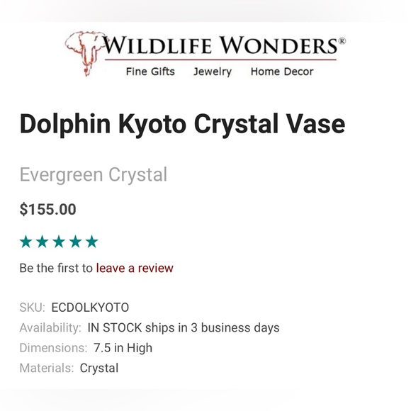 Dolphin Kyoto Crystal Vase - Picture 12 of 12